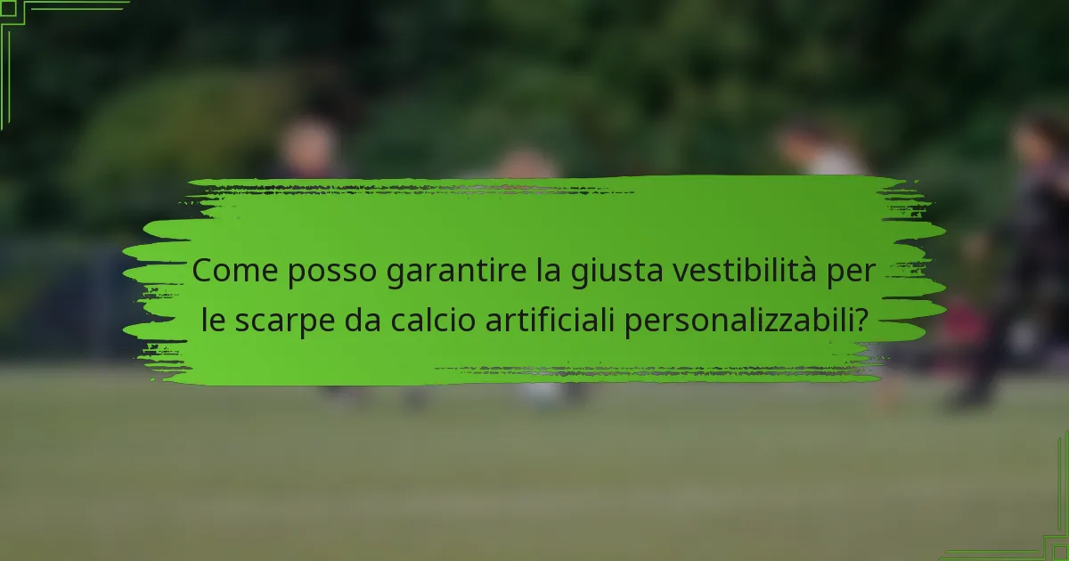 Come posso garantire la giusta vestibilità per le scarpe da calcio artificiali personalizzabili?