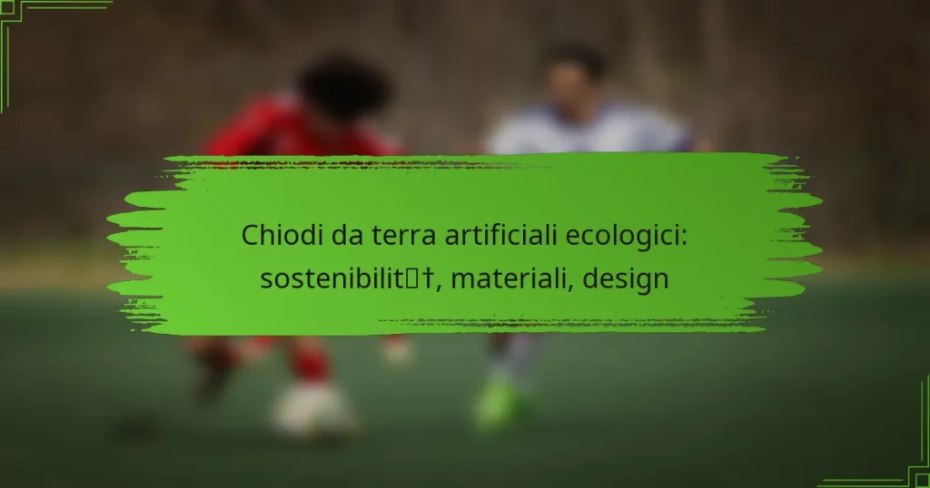 Chiodi da terra artificiali ecologici: sostenibilità, materiali, design