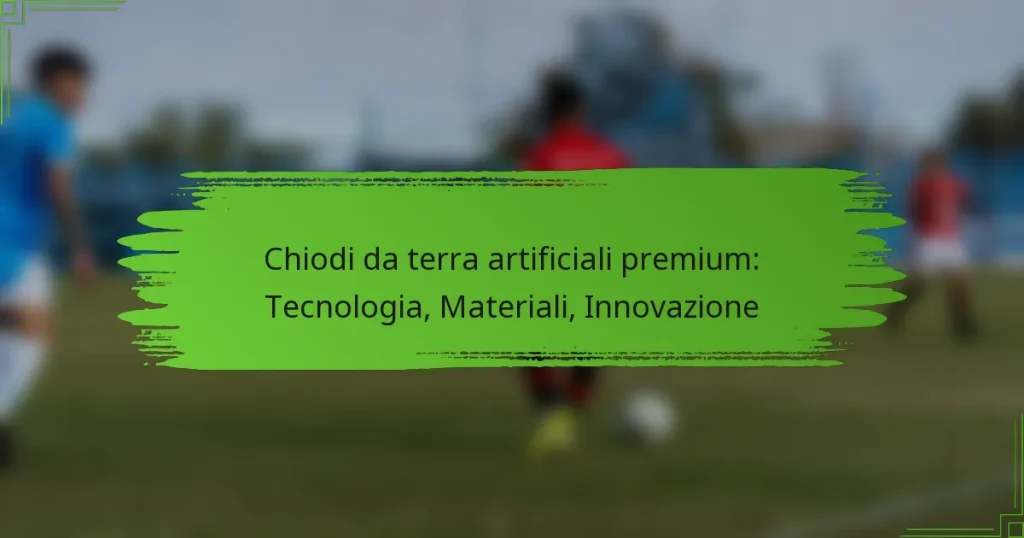 Chiodi da terra artificiali premium: Tecnologia, Materiali, Innovazione