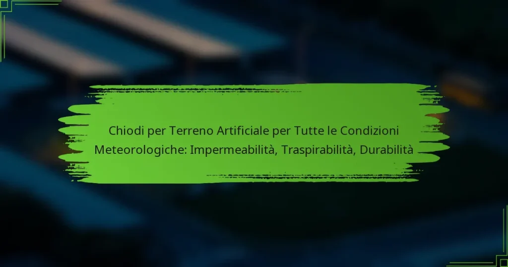 Chiodi per Terreno Artificiale per Tutte le Condizioni Meteorologiche: Impermeabilità, Traspirabilità, Durabilità