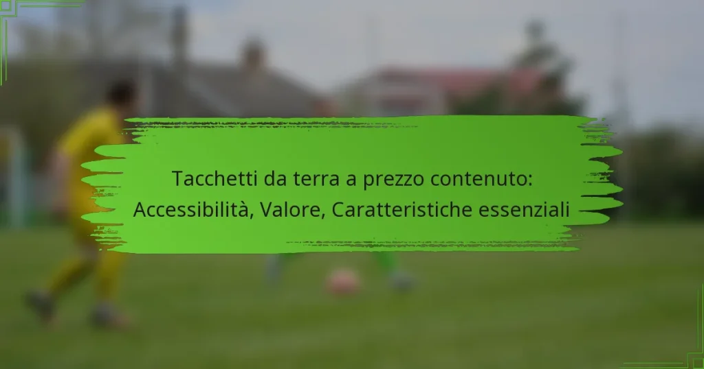 Tacchetti da terra a prezzo contenuto: Accessibilità, Valore, Caratteristiche essenziali