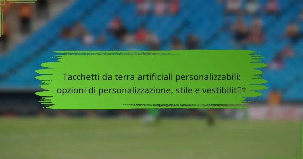 Tacchetti da terra artificiali personalizzabili: opzioni di personalizzazione, stile e vestibilità