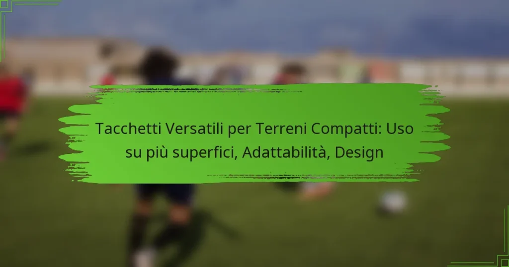 Tacchetti Versatili per Terreni Compatti: Uso su più superfici, Adattabilità, Design