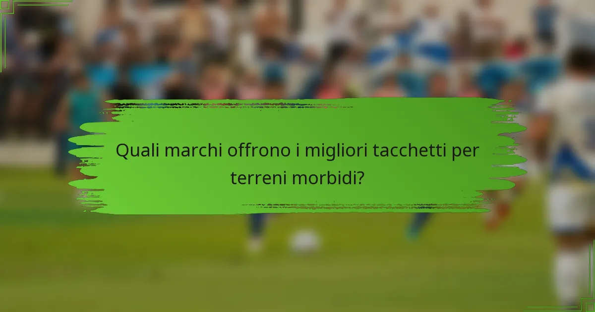 Quali marchi offrono i migliori tacchetti per terreni morbidi?