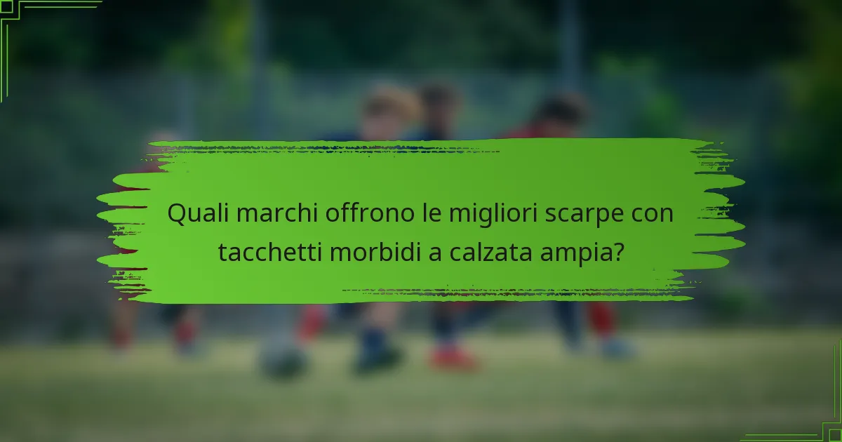 Quali marchi offrono le migliori scarpe con tacchetti morbidi a calzata ampia?