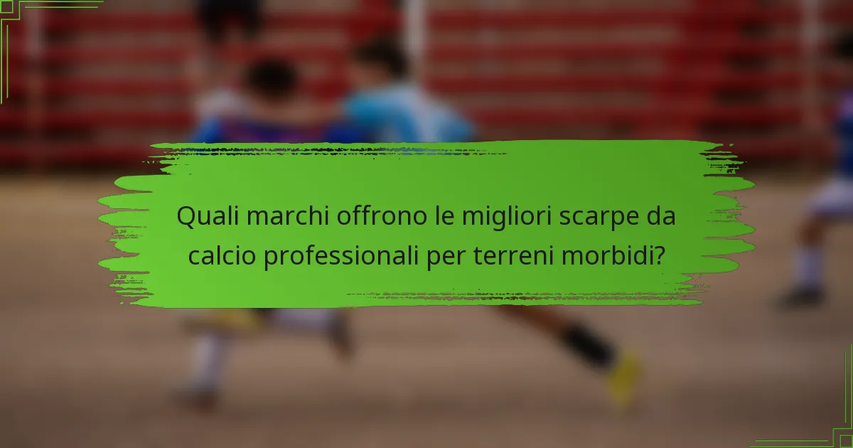 Quali marchi offrono le migliori scarpe da calcio professionali per terreni morbidi?