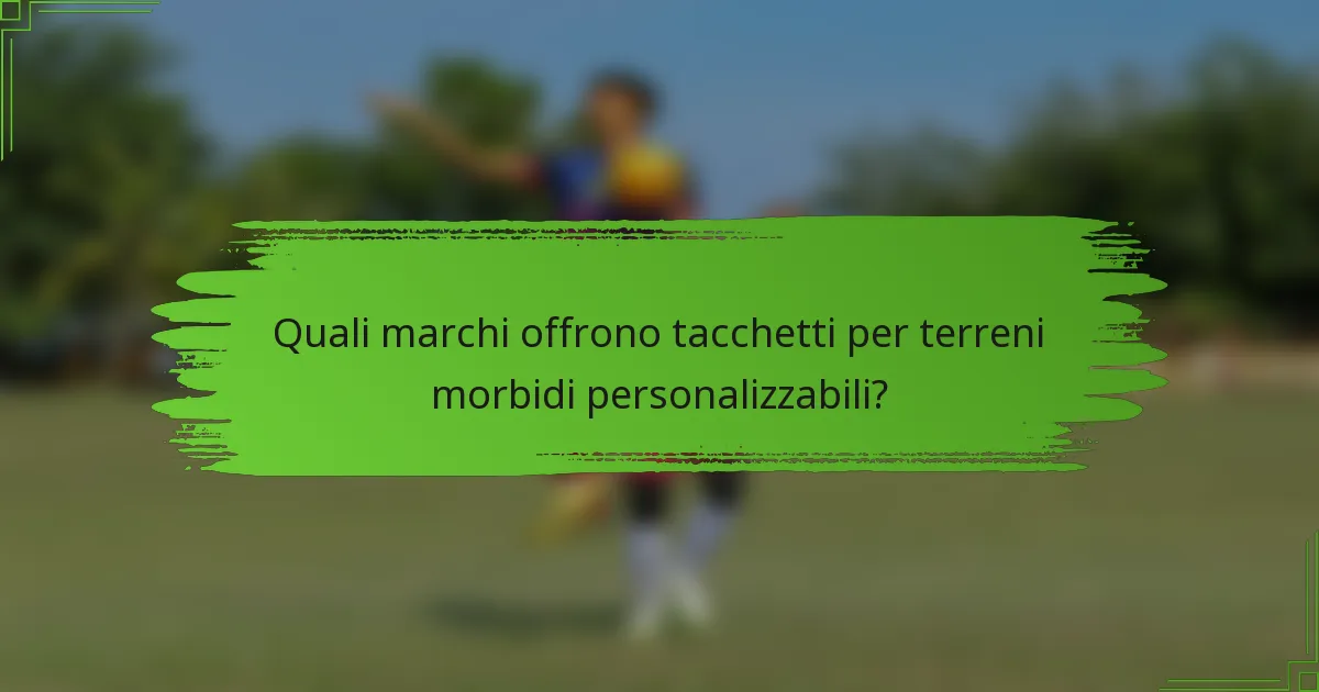 Quali marchi offrono tacchetti per terreni morbidi personalizzabili?