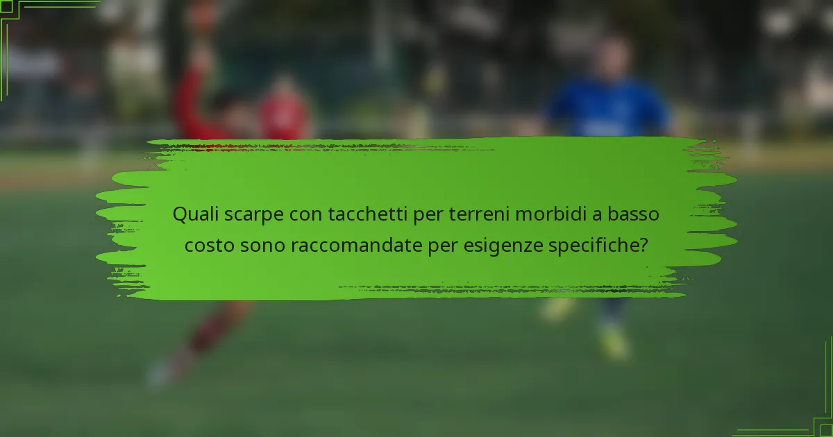 Quali scarpe con tacchetti per terreni morbidi a basso costo sono raccomandate per esigenze specifiche?