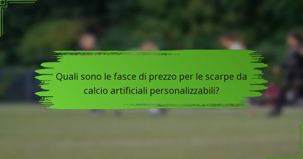 Quali sono le fasce di prezzo per le scarpe da calcio artificiali personalizzabili?